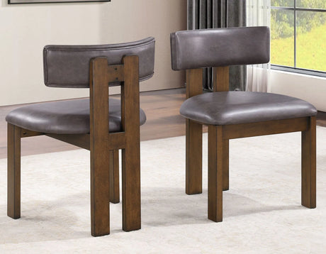Cambridge Burnished Chestnut Vegan Leather Side Chair, Set of 2 by Steve Silver at Eve Furniture