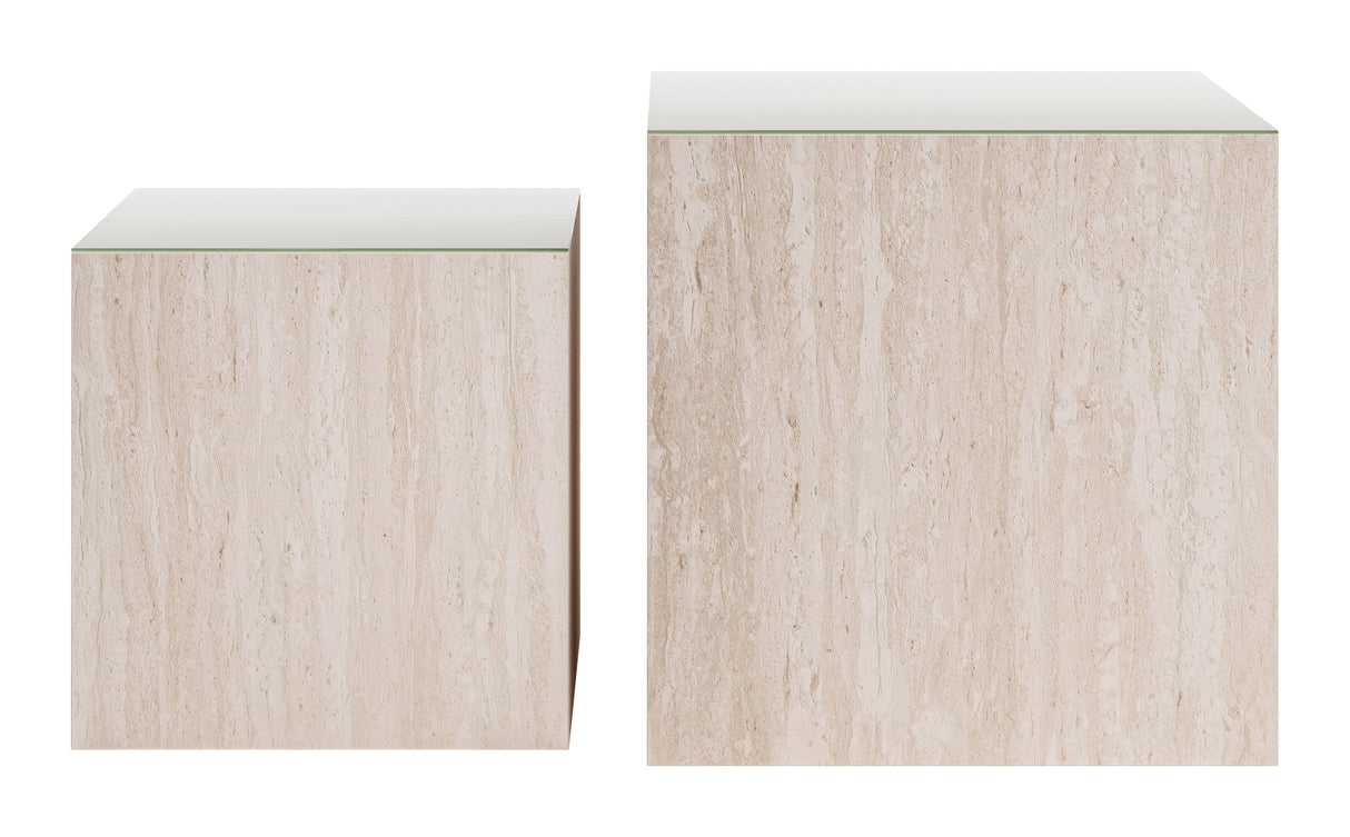 Cambro Stone Beige Coffee Table Set (2-Piece) by Zuomod at Eve Furniture