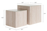 Cambro Stone Beige Coffee Table Set (2-Piece) by Zuomod at Eve Furniture