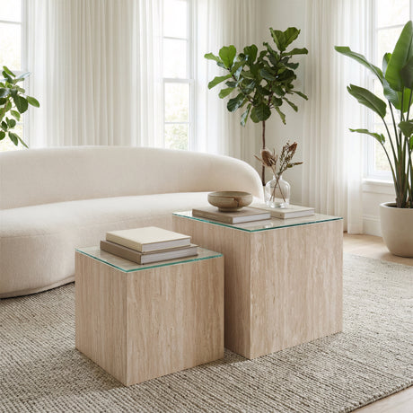 Cambro Stone Beige Coffee Table Set (2-Piece) by Zuomod at Eve Furniture