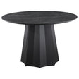 Camden Black Round 48-inch Faux Marble Top Dining Table by Coaster at Eve Furniture