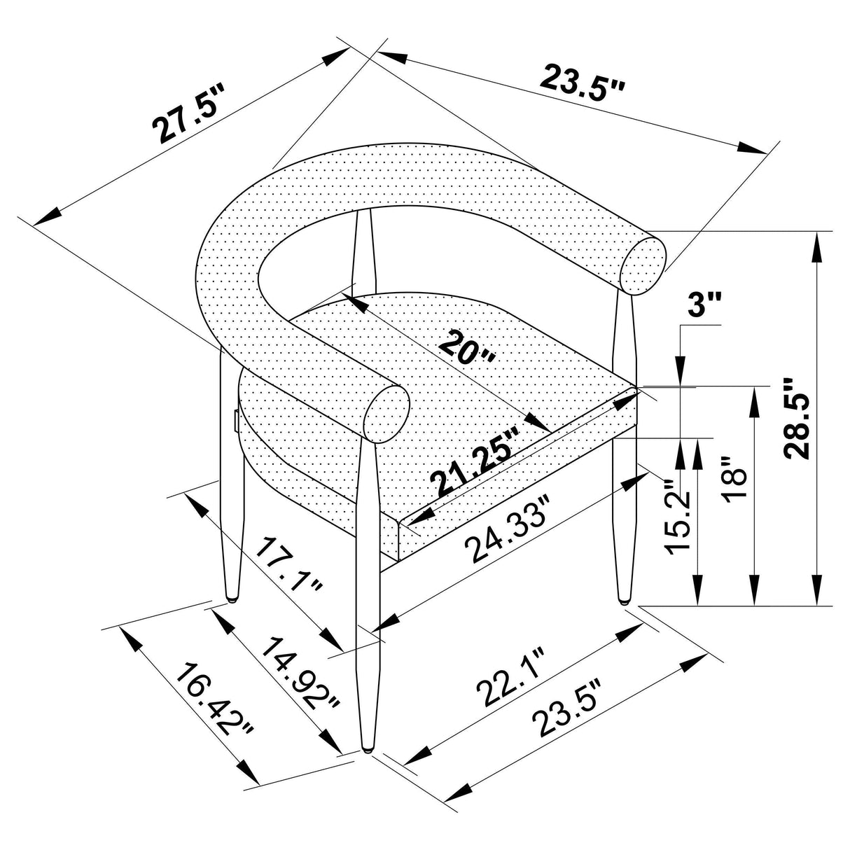 Camden Boucle Upholstered Dining Side Chair Cream (Set of 2) by Coaster at Eve Furniture