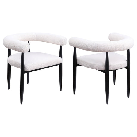Camden Boucle Upholstered Dining Side Chair Cream (Set of 2) by Coaster at Eve Furniture