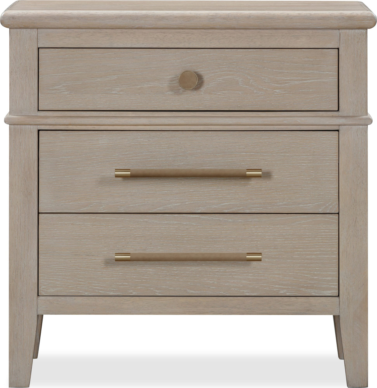 Camden Chai Three Drawer Oak Wood Nightstand by Modus Furniture at Eve Furniture