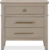 Camden Chai Three Drawer Oak Wood Nightstand by Modus Furniture at Eve Furniture