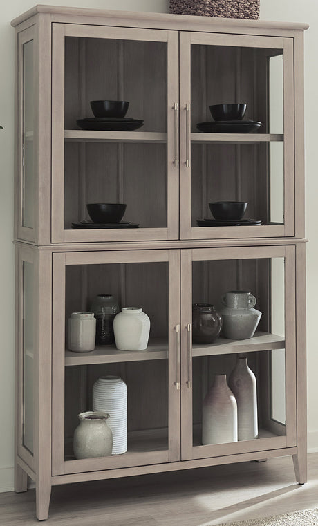 Camden Four Door Shiplap Curio in Chai by Modus Furniture at Eve Furniture