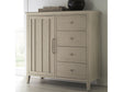 Camden Six Drawer One Door Oak Wood Chest in Chai by Modus Furniture at Eve Furniture