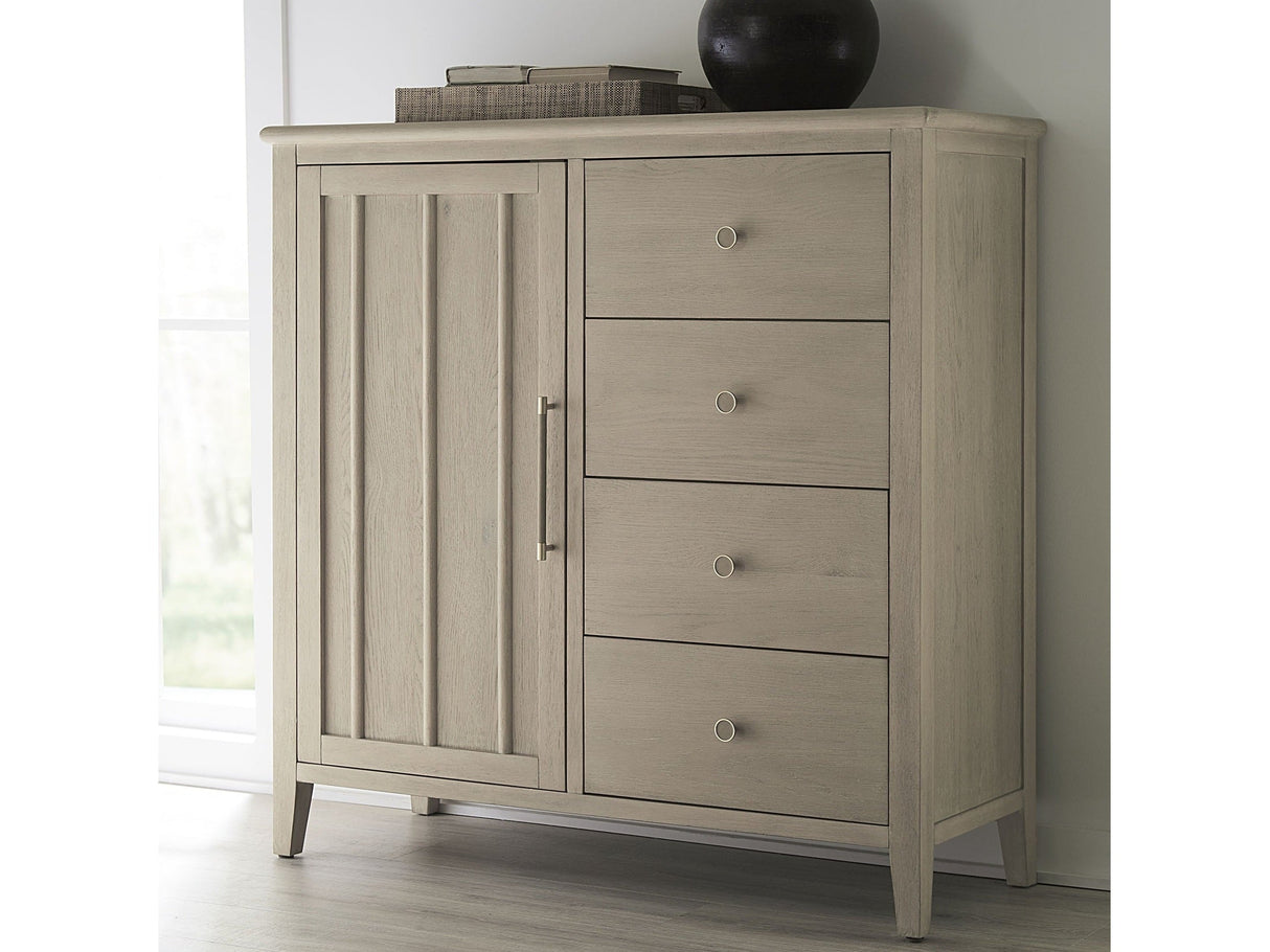 Camden Six Drawer One Door Oak Wood Chest in Chai by Modus Furniture at Eve Furniture