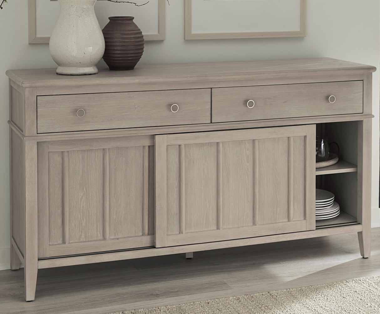 Camden Two Drawer Two Door Oak Wood Sideboard in Chai by Modus Furniture at Eve Furniture