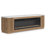 Camdill Light Brown 80" TV Stand with Electric Fireplace by Ashley at Eve Furniture