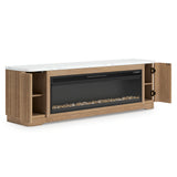 Camdill Light Brown 80" TV Stand with Electric Fireplace by Ashley at Eve Furniture