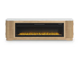 Camdill Light Brown 80" TV Stand with Electric Fireplace by Ashley at Eve Furniture