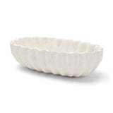 Camelia Fluted White Paper Mache Long Centerpiece Bowl by Mercana at Eve Furniture