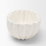 Camelia Fluted White Paper Mache Long Centerpiece Bowl by Mercana at Eve Furniture