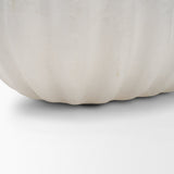 Camelia Fluted White Paper Mache Long Centerpiece Bowl by Mercana at Eve Furniture