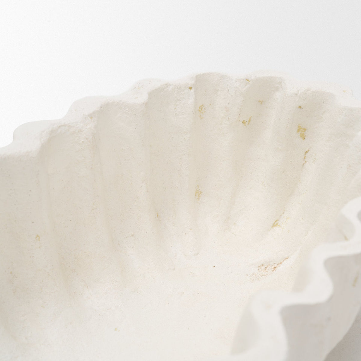 Camelia Fluted White Paper Mache Long Centerpiece Bowl by Mercana at Eve Furniture