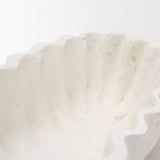 Camelia Fluted White Paper Mache Long Centerpiece Bowl by Mercana at Eve Furniture