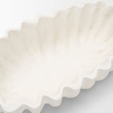 Camelia Fluted White Paper Mache Long Centerpiece Bowl by Mercana at Eve Furniture