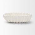 Camelia Fluted White Paper Mache Long Centerpiece Bowl by Mercana at Eve Furniture
