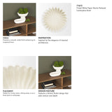 Camelia Fluted White Paper Mache Pedastal Centerpiece Bowl by Mercana at Eve Furniture
