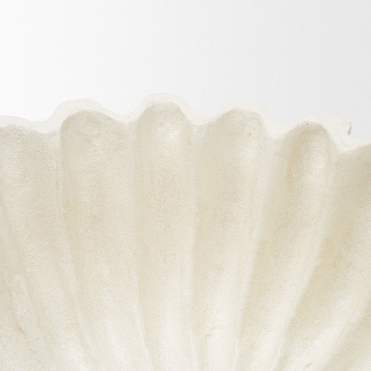 Camelia Fluted White Paper Mache Pedastal Centerpiece Bowl by Mercana at Eve Furniture