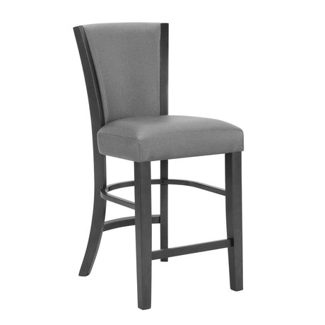 Camelia Gray PU Leather Counter Height Chair, Set of 2 by Crown Mark at Eve Furniture