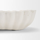 Camelia Large Fluted White Paper Mache Round Centerpiece Bowl by Mercana at Eve Furniture