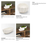 Camelia Large Fluted White Paper Mache Round Centerpiece Bowl by Mercana at Eve Furniture
