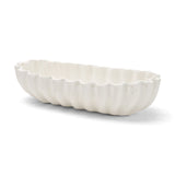 Camelia Large Fluted White Paper Mache Round Centerpiece Bowl by Mercana at Eve Furniture