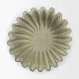 Camelia Small Fluted Sage Green Paper Mache Round Centerpiece Bowl by Mercana at Eve Furniture