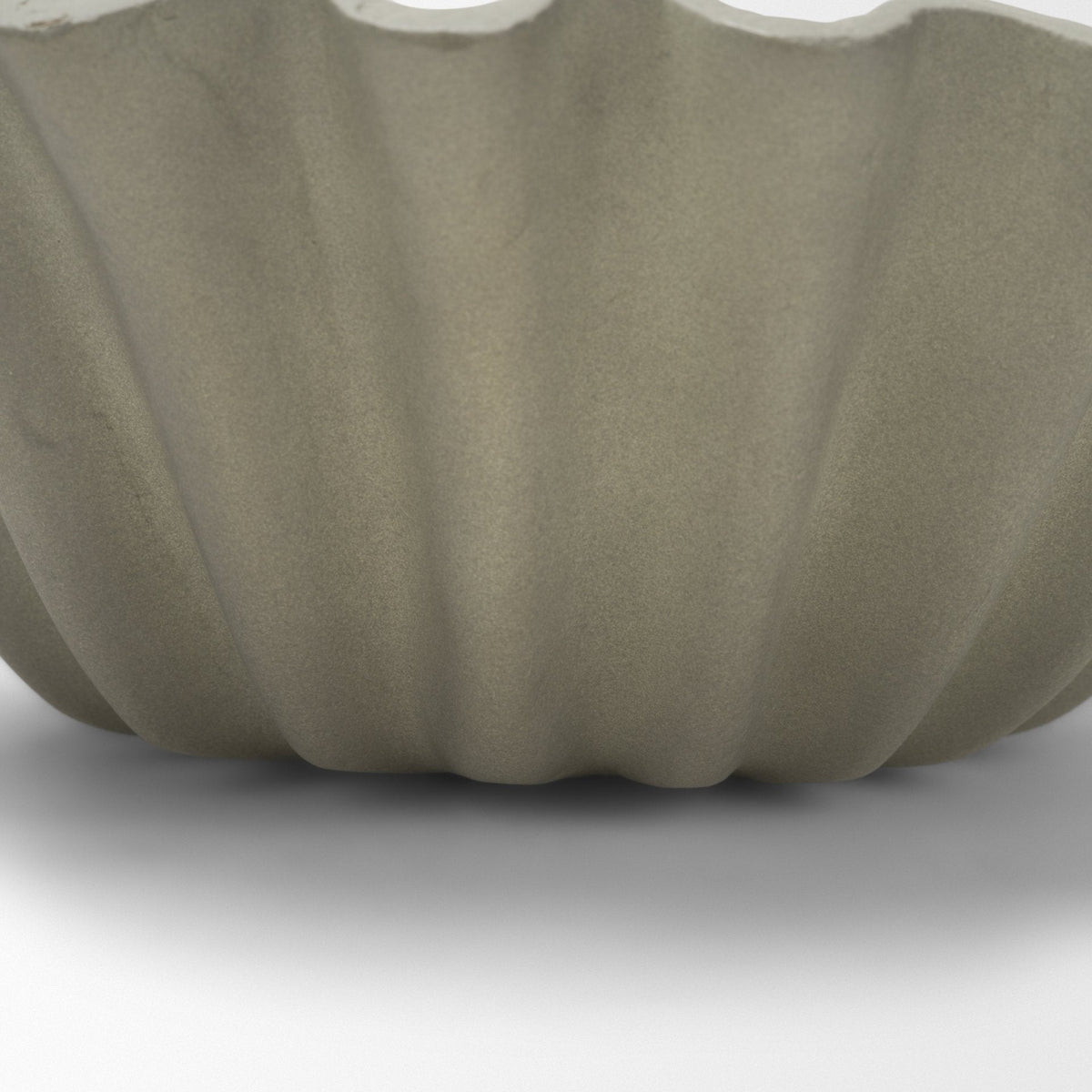 Camelia Small Fluted Sage Green Paper Mache Round Centerpiece Bowl by Mercana at Eve Furniture