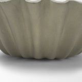 Camelia Small Fluted Sage Green Paper Mache Round Centerpiece Bowl by Mercana at Eve Furniture