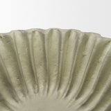 Camelia Small Fluted Sage Green Paper Mache Round Centerpiece Bowl by Mercana at Eve Furniture