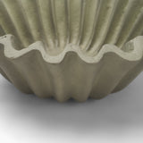 Camelia Small Fluted Sage Green Paper Mache Round Centerpiece Bowl by Mercana at Eve Furniture