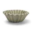 Camelia Small Fluted Sage Green Paper Mache Round Centerpiece Bowl by Mercana at Eve Furniture