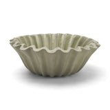 Camelia Small Fluted Sage Green Paper Mache Round Centerpiece Bowl by Mercana at Eve Furniture