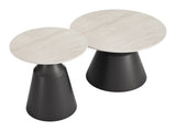 Camella Light Beige & Black Coffee Table Set (2-Piece) by Zuomod at Eve Furniture