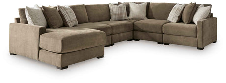 Camellia-Court Coffee 6-Piece Sectional with Chaise by Ashley at Eve Furniture