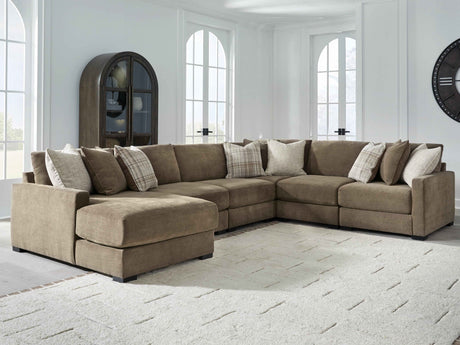 Camellia-Court Coffee 6-Piece Sectional with Chaise by Ashley at Eve Furniture
