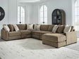 Camellia-Court Coffee 6-Piece Sectional with Chaise