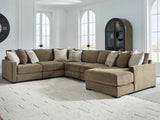 Camellia-Court Coffee 6-Piece Sectional with Chaise