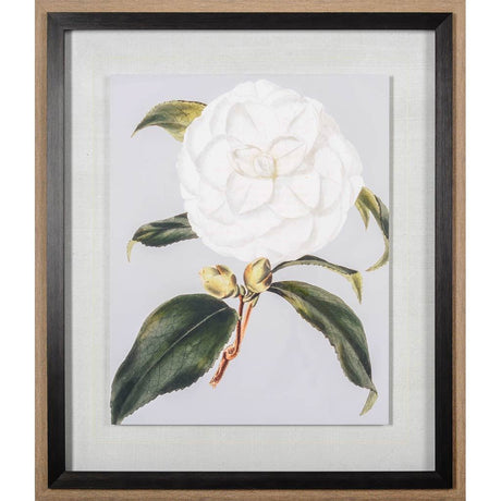 Camellia Japonica I by Vision Studio a Hand Embellished Textured Framed Art Print Matted under Glass by Mercana at Eve Furniture