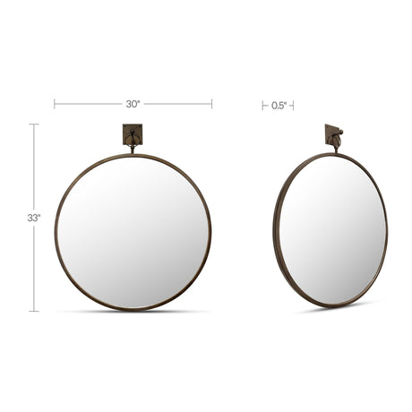 Cameo Aged Brass Mirror by MOES at Eve Furniture