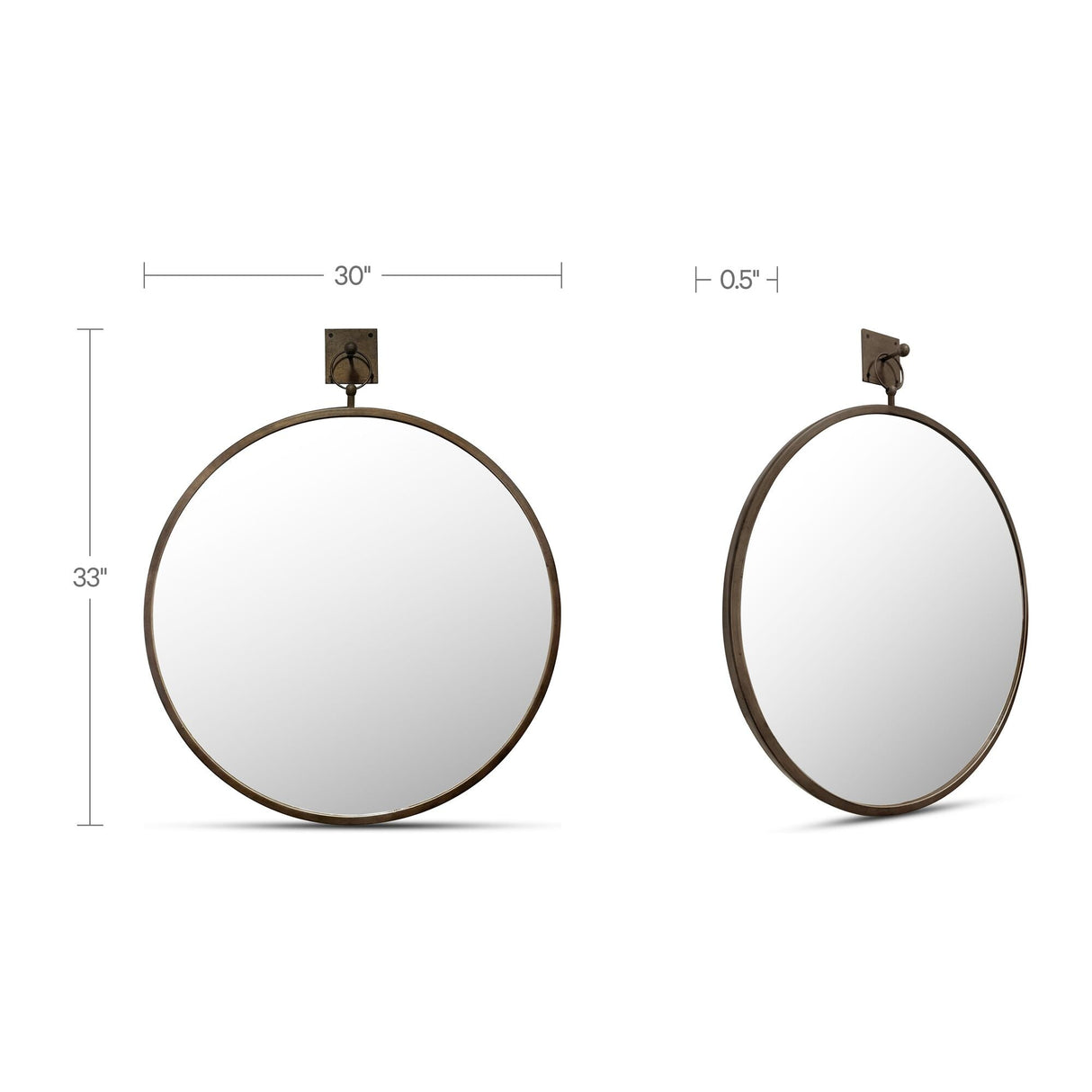 Cameo Aged Brass Mirror by Moe's Home at Eve Furniture