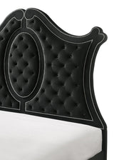 Cameo Black King Upholstered Panel Bed by Crown Mark at Eve Furniture