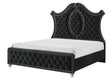 Cameo Black King Upholstered Panel Bed by Crown Mark at Eve Furniture