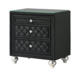 Cameo Black Nightstand by Crown Mark at Eve Furniture