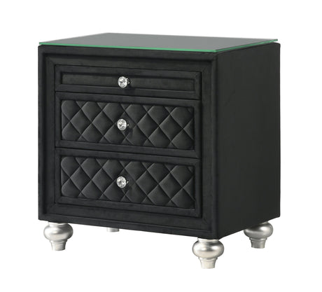 Cameo Black Nightstand by Crown Mark at Eve Furniture