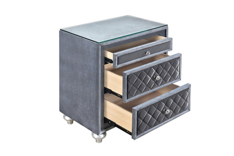 Cameo Gray Nightstand by Crown Mark at Eve Furniture