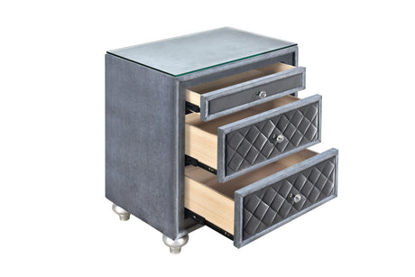 Cameo Gray Nightstand by Crown Mark at Eve Furniture
